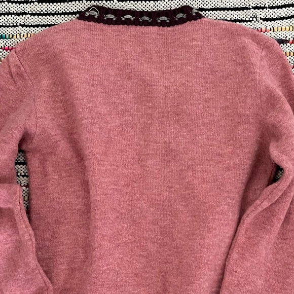 y2k Sweater M Pink Blue Argyle Pastel Preppy Quirky Academia Twee - Picture 6 of 16